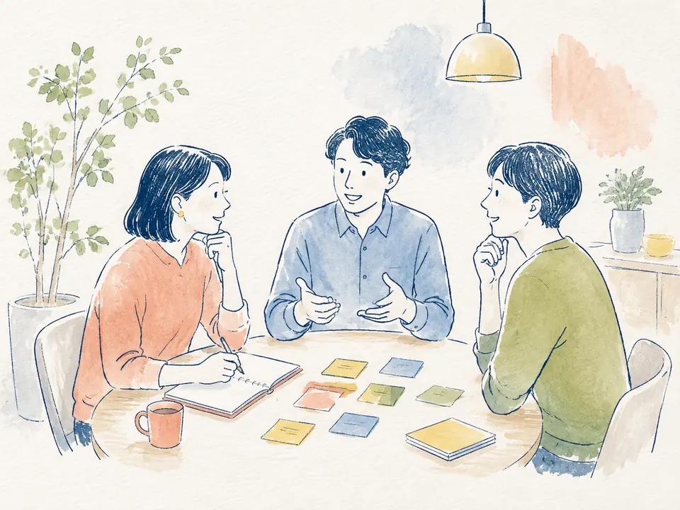 対話を通じて認識をそろえる社員たち